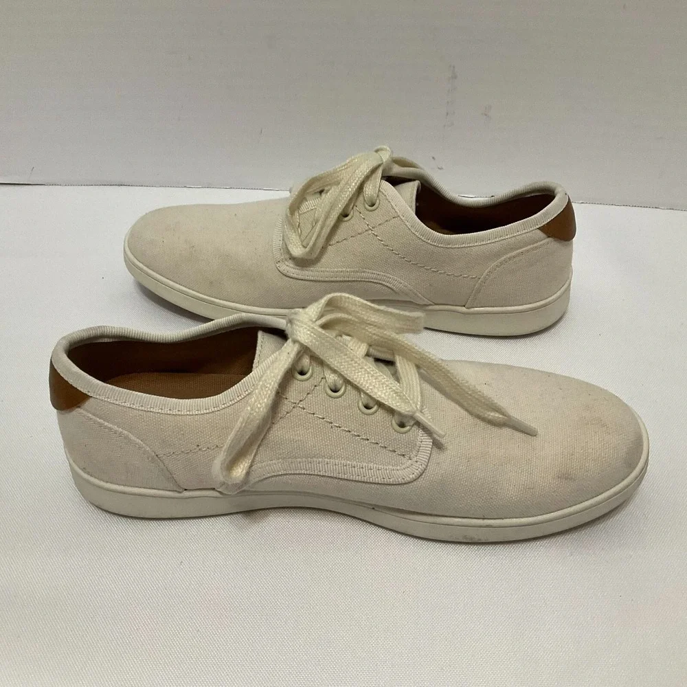 Steve Madden Fenta Men's Cream Lace Up Low‎ Top Fabric Upper Sneakers Size 7M